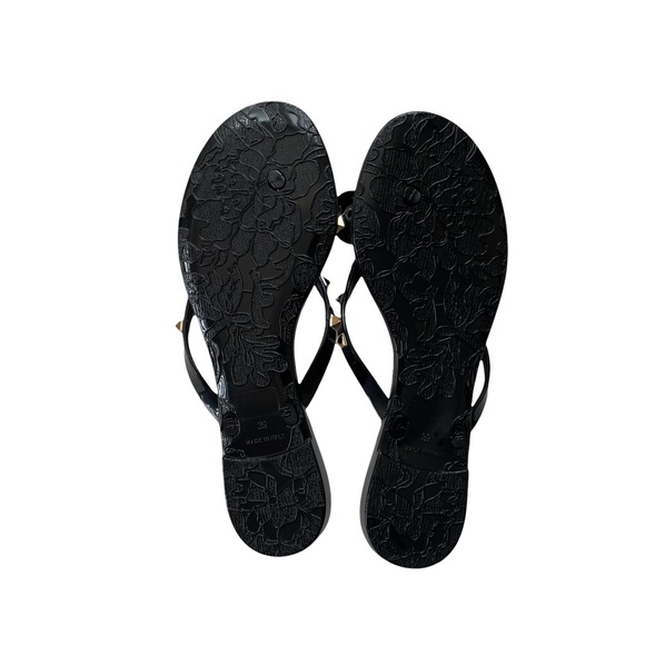 NWOT Jelly Flip Flops Black Studded Size 7 - Picture 3 of 5